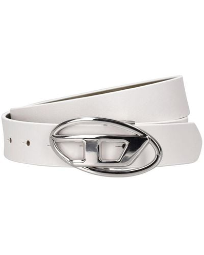DIESEL 3Cm 1Dr Reversible Leather Belt - Grey