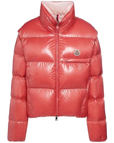 Moncler Almo Short Nylon Down Jacket - Red