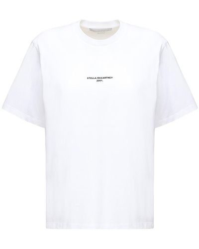 Stella McCartney T-shirt Aus Bio-baumwolljersey Mit Logo - Weiß