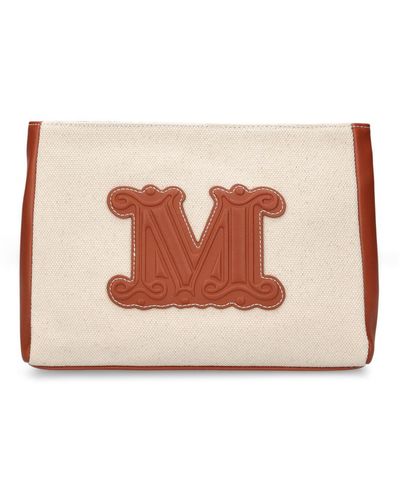 Max Mara Clutch Aus Baumwolle Mit Stickerei - Mehrfarbig