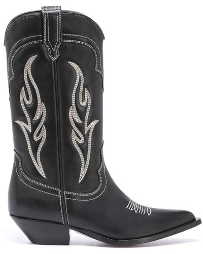 Sonora Boots 35mm Santa Fe Leather Tall Boots - Black