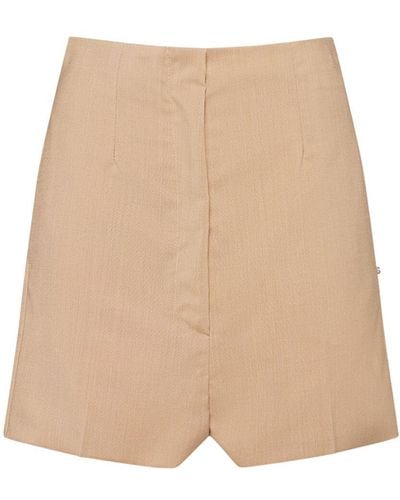 Sportmax Adorato Wool Blend Shorts - Natural