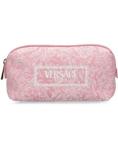 Versace Kosmetiktasche Aus Jacquard Mit Logo - Pink