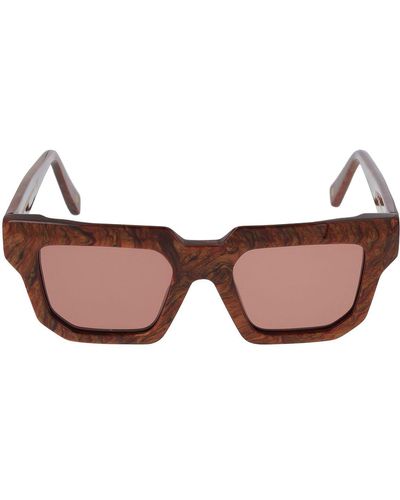 Gia Borghini Squared Acetate Sunglasses - Brown