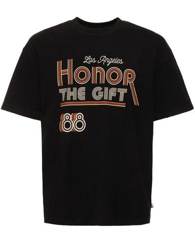 Honor The Gift A-spring Retro Honour Cotton T-shirt - Black