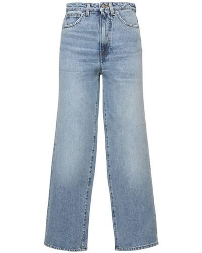 Totême Organic Cotton Denim Flared Jeans - Blue