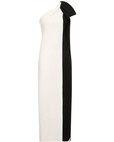 Roland Mouret Asymmetric Stretch-cady Bow Maxi Dress - White