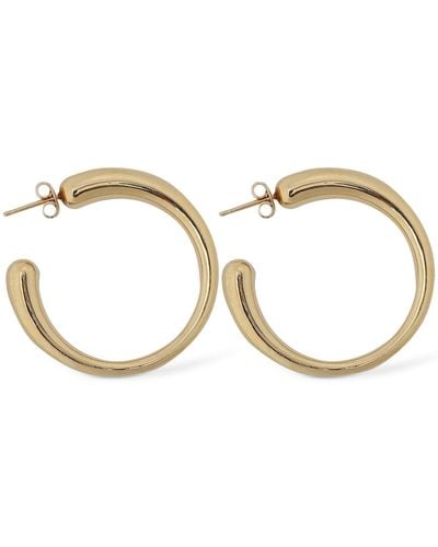 Saint Laurent Brass Hoop Earrings - Metallic