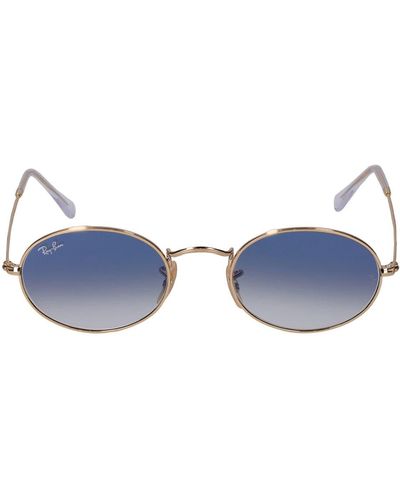 Ray-Ban Ovale Sonnenbrille Aus Metall - Blau