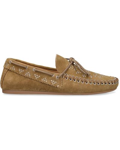 Isabel Marant 10Mm Freen-Gb Studded Suede Loafers - Brown