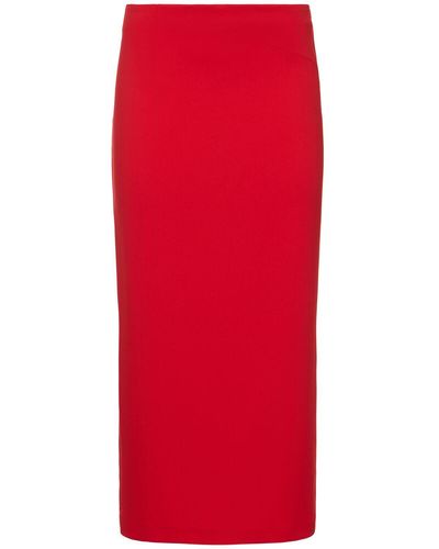ANDREADAMO Technical Split Midi Skirt - Red