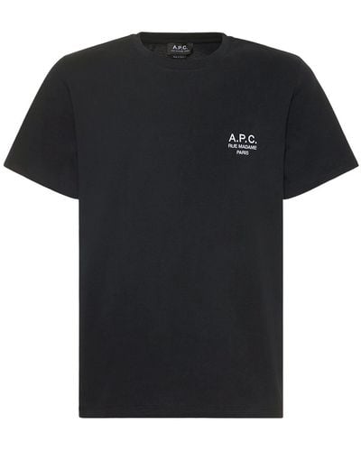 A.P.C. T-shirt Aus Bio-baumwolljersey Mit Logodruck - Schwarz