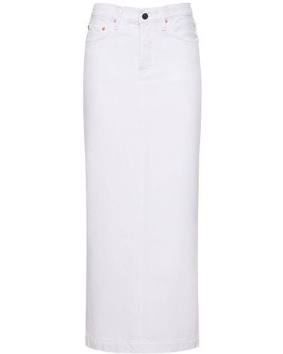 Wardrobe NYC Straight Denim Maxi Skirt - White