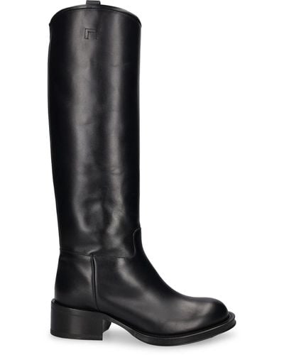 Lanvin 20mm Hohe Lederstiefel "medley" - Schwarz