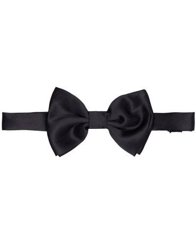 Tagliatore Plain Tech Bow Tie - Black