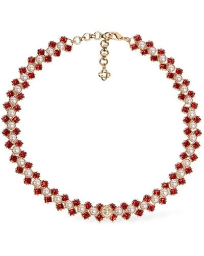 Casablancabrand Crystal & Pearl Necklace - Red