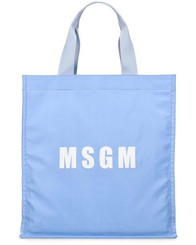 MSGM Borsa shopping in nylon - Blu