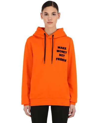 MAKE MONEY NOT FRIENDS Kapuzensweatshirt Aus Baumwolle Mit Logodruck - Orange