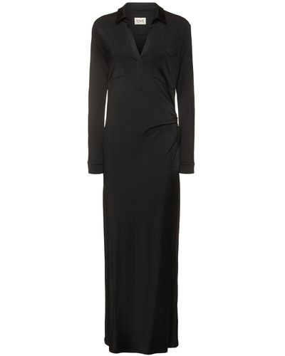 TOVE Iana Viscose Jersey L/s Long Dress - Black