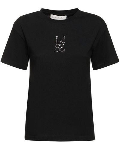 Ludovic de Saint Sernin T-shirt girocollo in jersey con cristalli - Nero