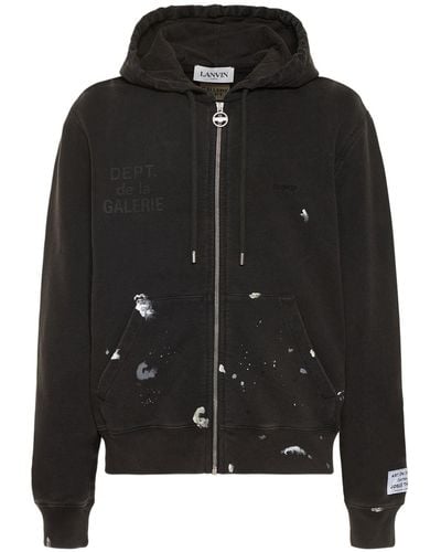 GALLERY DEPT. Logo Hand Painted Washed Hoodie - Black