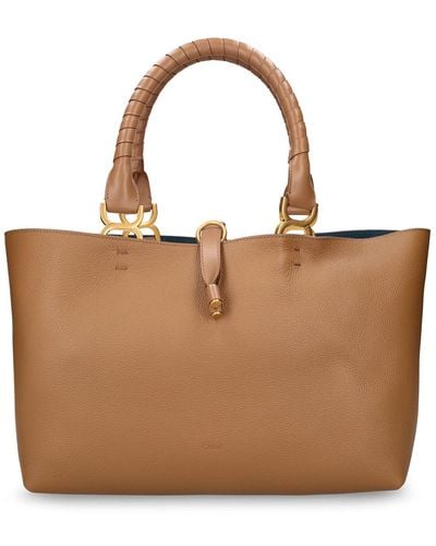 Chloé Small Marcie Tote Leather Bag - Brown