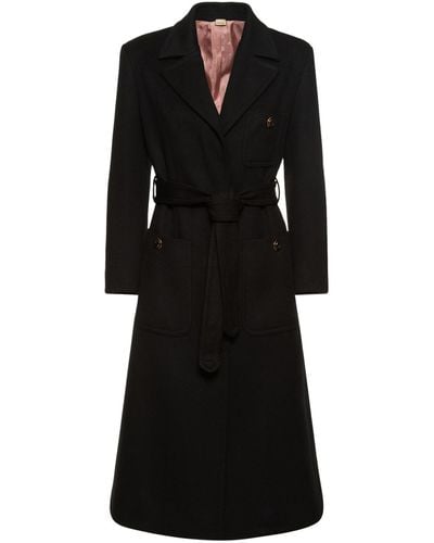 Gucci Manteau en laine exquisite - Noir