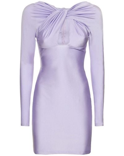Coperni Twisted Cutout Jersey Mini Dress - Purple