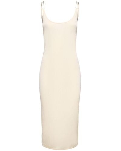 Dion Lee Langes Kleid Aus Viskosestrick Mit Doppeldraht - Weiß