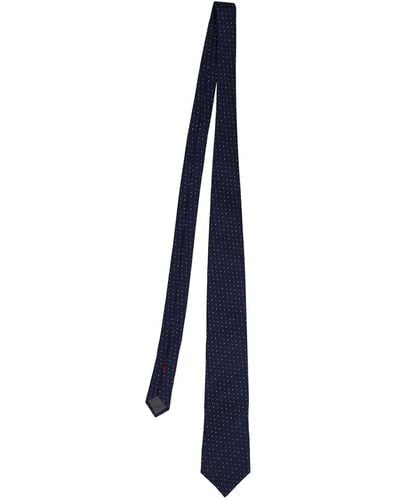 Brunello Cucinelli Cravatta in seta a pois - Blu