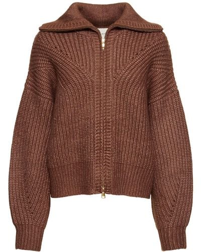Varley Putney Knit Zip-Up Sweater - Brown