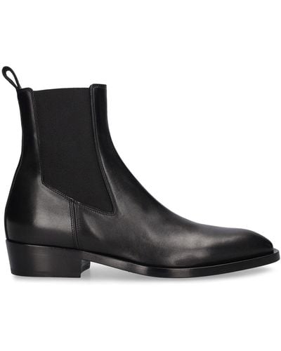 Mattia Capezzani Gaucho Leather Texan Boots - Black