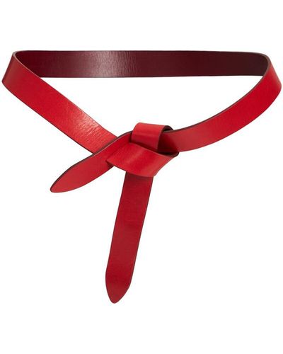 Isabel Marant Cinturón Reversible Lecce De Piel Con Lazo 3cm - Rojo