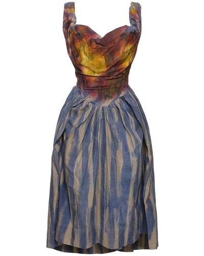 Vivienne Westwood Kleid Aus Baumwollpopeline Mit Druck - Blau