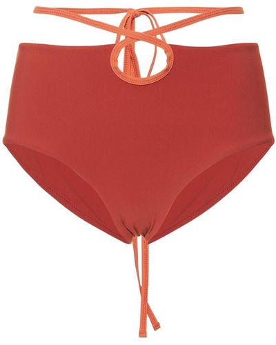 Christopher Esber Loop Tie High Rise Bikini Bottoms - Red
