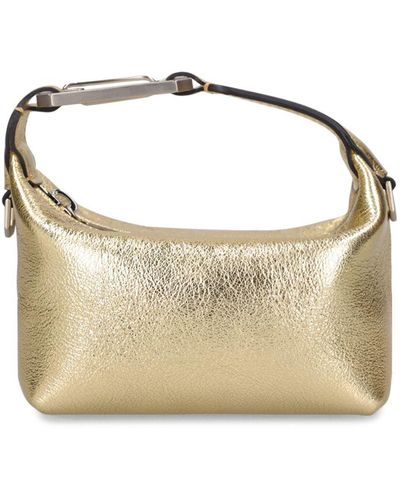 Eera Tiny Moon Lamé Leather Top Handle Bag - Metallic