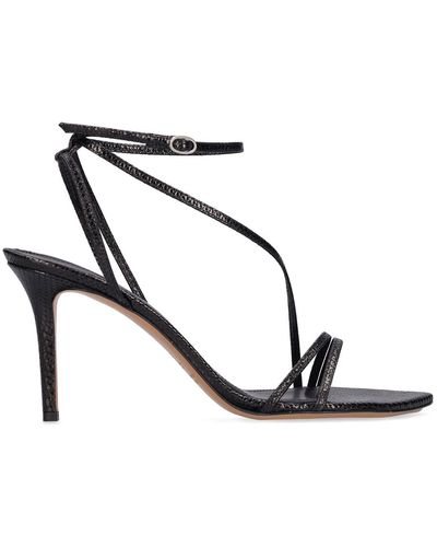 Isabel Marant 85Mm Axee Python Print Leather Sandals - Black