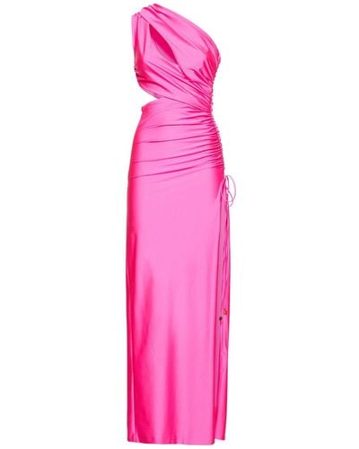 Dundas Gala Draped Jersey Long Dress - Pink