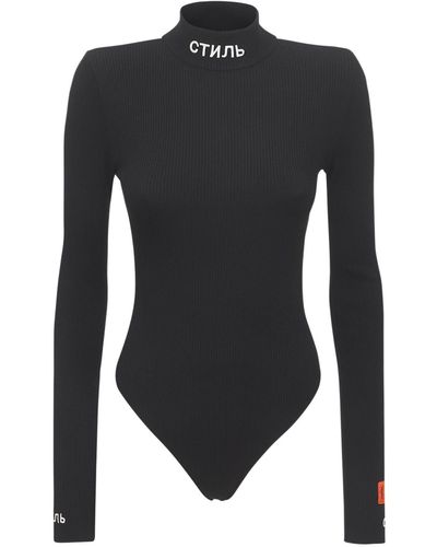 Heron Preston Ctnmb Knit Jersey Bodysuit - Black