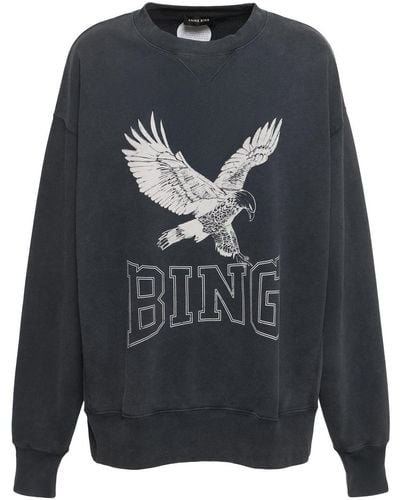 Anine Bing Alto Retro Eagle Cotton Sweatshirt - Grey