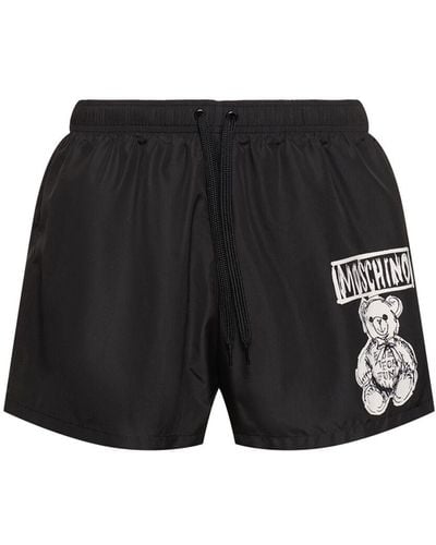 Moschino Teddy Print Swim Shorts - Black