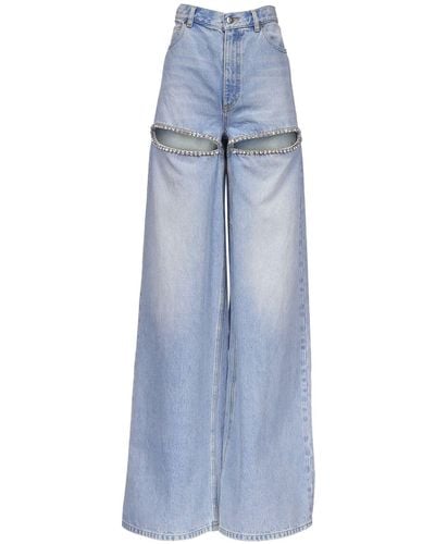 Area Weite Jeans Aus Denim - Blau