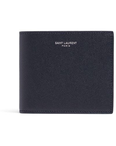Saint Laurent Eastwest Grain Leather Wallet - Blue