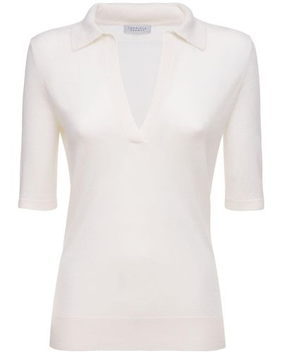 Gabriela Hearst Cashmere & Silk Knit Top - White