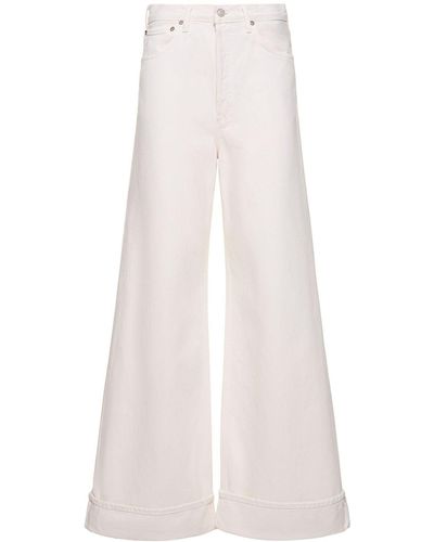 Agolde Jean ample taille haute dame - Blanc