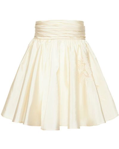 Zuhair Murad Light Taffeta Mini Skirt - White