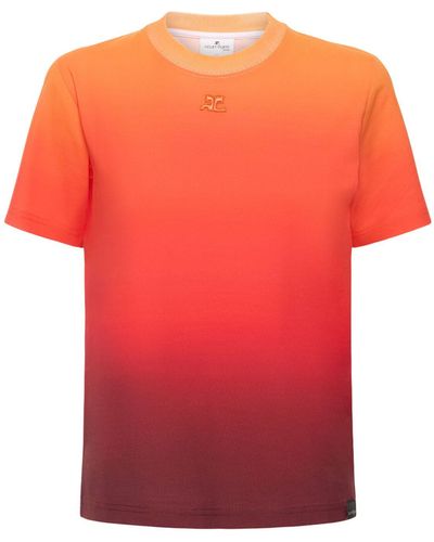 Courreges Sunset Gradient Cotton T-shirt - Orange