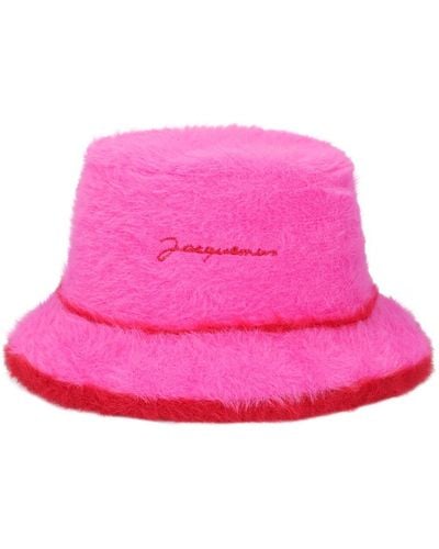 Jacquemus Sombrero de pescador Le Bob Neve - Rosa