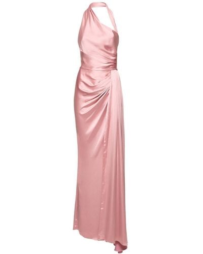 Zuhair Murad Satin Cutout Maxi Dress - Pink