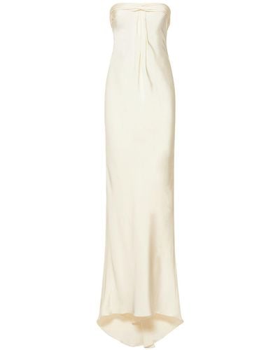 Tom Ford Silk Maroccaine Strapless Column Gown - White